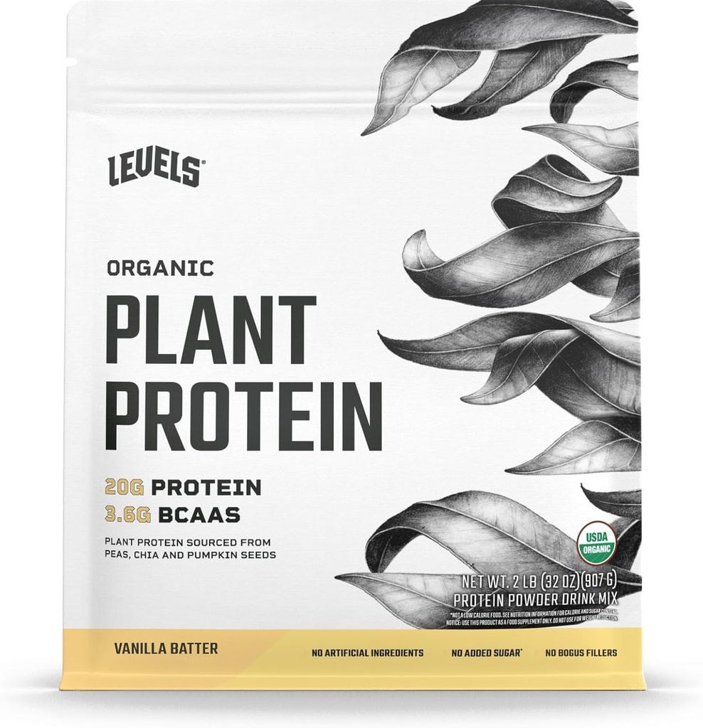 Nivåer Organic Plant Protein, 20G av Protein, Ingen kunstige midler, Vanilla Batter, 2LB