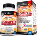Vitamin B-kompleks med vitamin C for maksimal absorpsjon - Methylcobalamin b12 & Folat folsyre Supplement - B1 B2 B3 B5 B6 B7 B9 for immun energi og nervesystem støtte - Ikke-GMO, 60 count