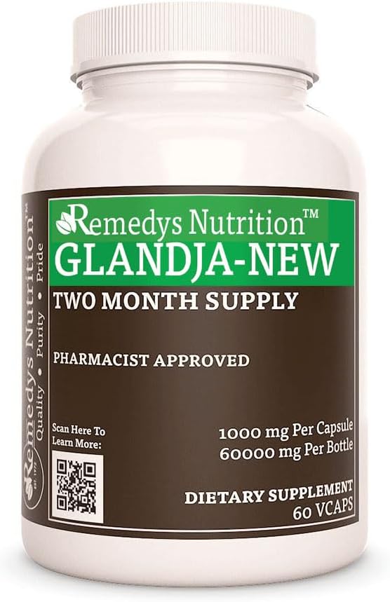 Remedys ernæring GlandJa-Ny | 1000 mg, 60 Vegan Capsules Foretrukket Herbal kosttilskudd