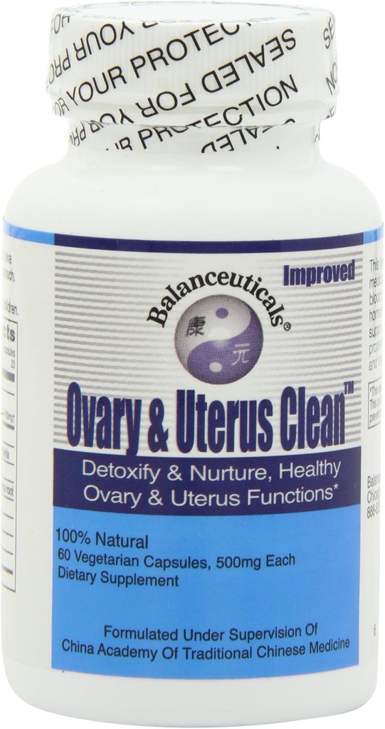 3 sett av 60 Count Balanceuticals Ovarie & Uterus Clean, 500 mg kosttilskudd kapsler