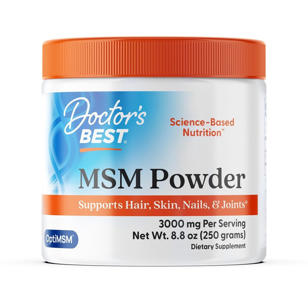 Leger beste MSM pulver, støtter hår, hud, negler, & ledd, ikke-GMO, glutenfri, soya gratis, vegansk Net Wt. 8,8 oz (250 gram)