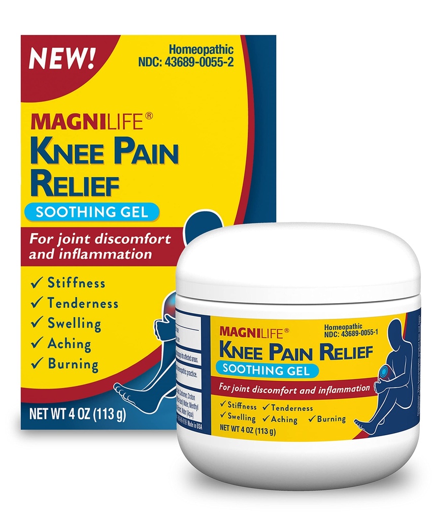 MagniLife Knee smertelindring Soothing Gel, reduserer svette og betenthet av Sore Muskler, Joint Discomfort, Skade - Naturlig Arnica - 4oz.