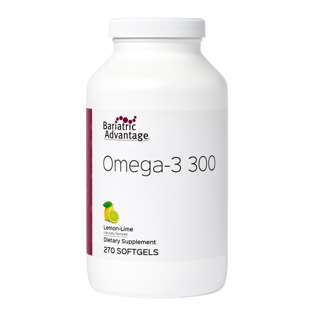 Bariatrisk fordel Omega-3 300 EPA DHA Fish Oil Capsules, konsentrert kilde til fettsyrer fra opprettholdelig kildet kald vann fisk - sitron lime, 270 mykgels