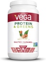 Vegaprotein og grønn, saltet karamell, vegansk proteinpulver, 20g plantebasert protein, lavkarbohydrat, keto, darlig fri, glutenfri, ikke GMO, eraprotein for kvinner og menn, 1,7 pund (25 serveringer)