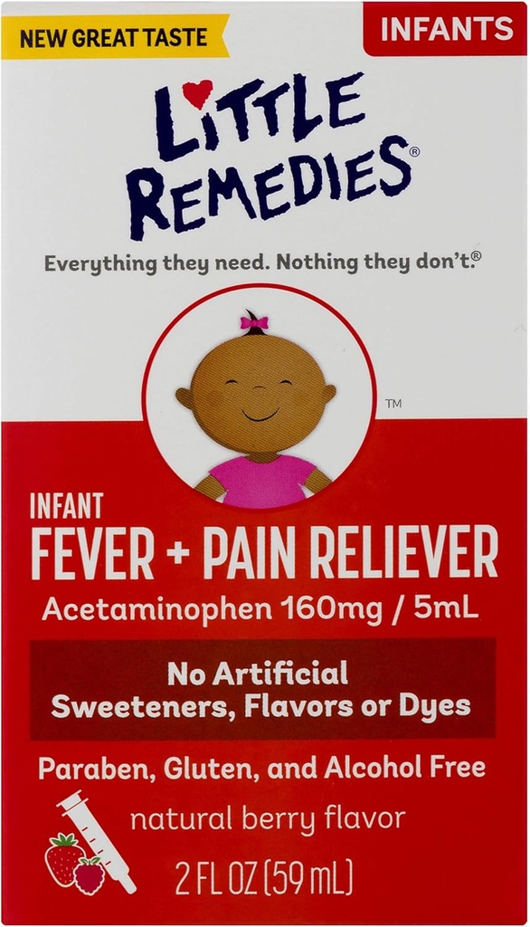 Little Remedies Infantert Feber & Smerte Reliever ® Naturlig Berry Flavor ® 2 FL OZ ® 2 Pack