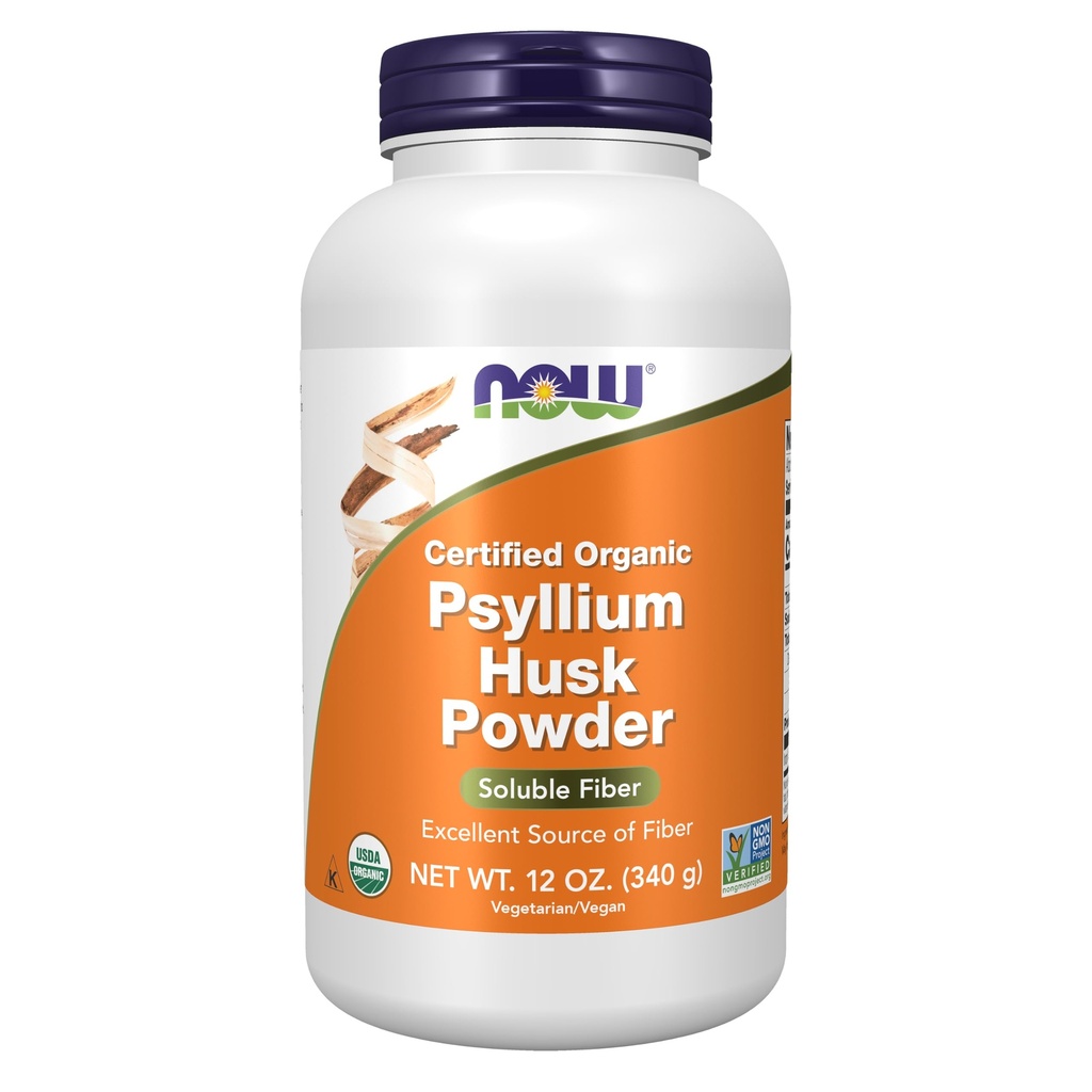 NU Mattilskudd, Psyllium Husk pulver, sertifisert organisk, ikke-GMO prosjekt verifisert, løselig fiber, 12-Ounce