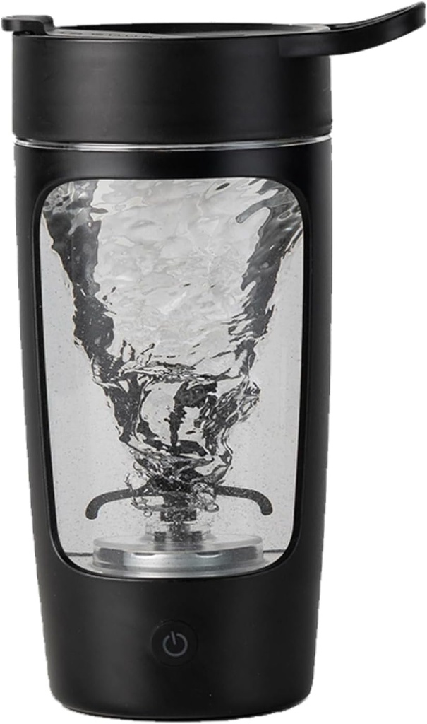 Elektrisk Shakerflaske, Blenderflasker For Proteinmikser, Tritan | BPA Gratis | Bærbar mikser Cup, Oppladbare Shake Cups og Måltid erstatningshakes, 22 oz(svart)