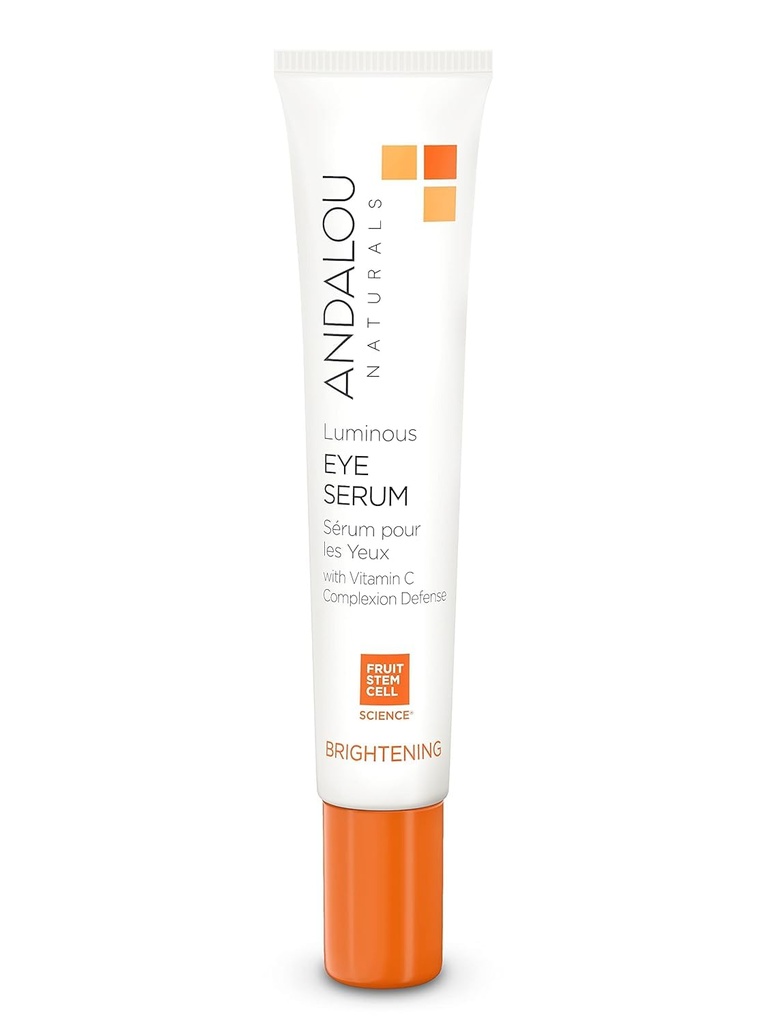 Andalou Naturals Lysende Øye Serum, Illuminerende Øyekrem for mørke sirkler og puffiness, Vitamin C, Koffein & Goji Glykopeptider for en dominert, Forfriskende, Tighter utseende, 0,6 Ounce