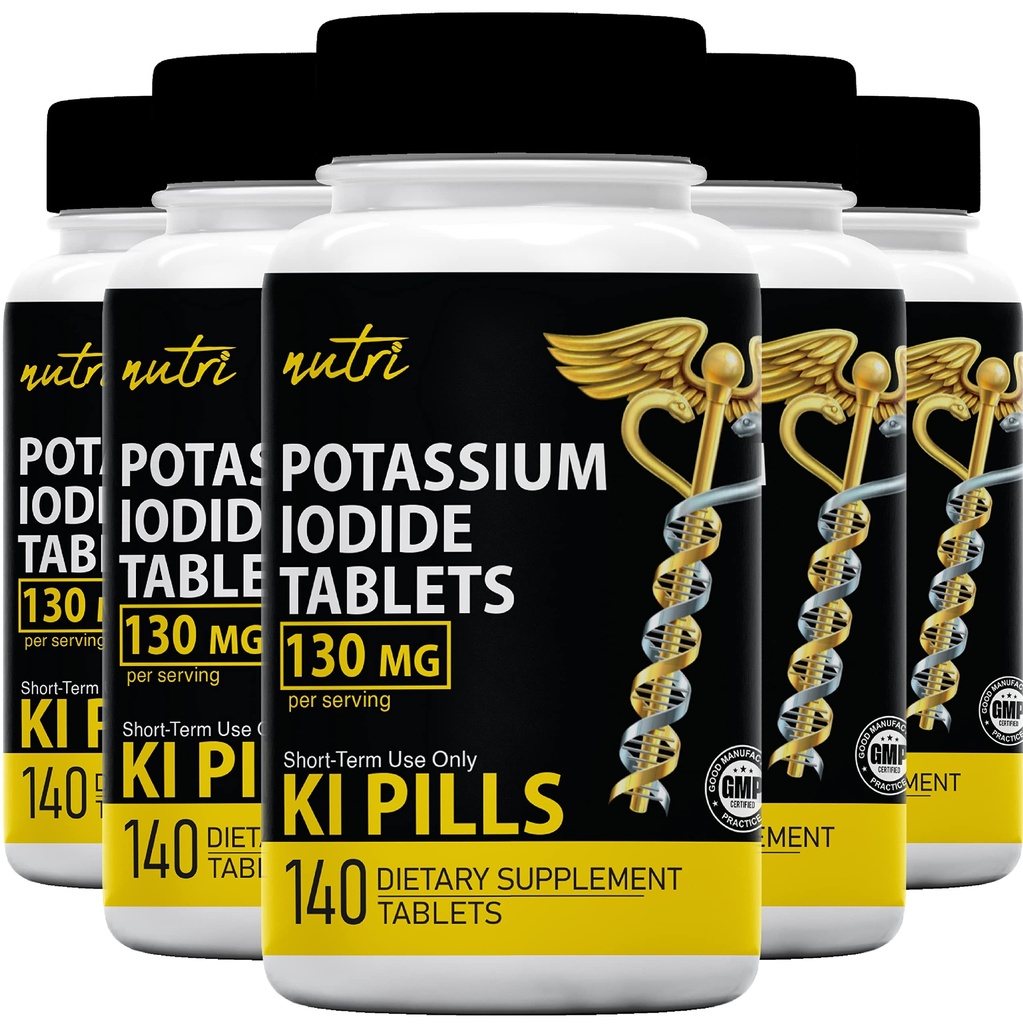 Naturens Fusjoner Kalium jodide tabletter (pakke på 5) 130 mg - 700 tabletter EXP 10/2032 - YODO Naciente - KI piller - Yoduro de Potasio