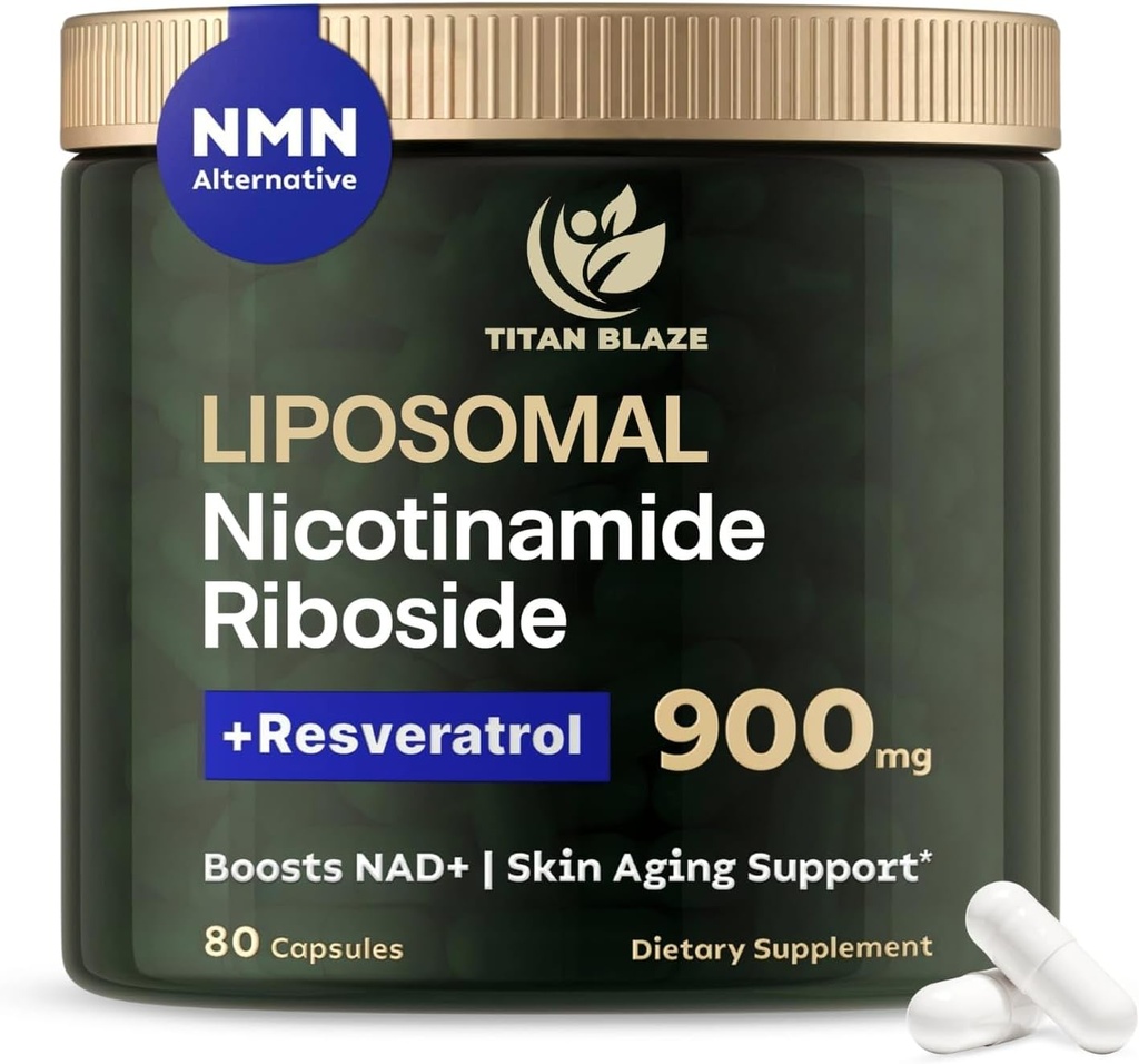 NAD + Nikotinamid Riboside med Resveratrol & Quercetin NMN Alternativ - Premium Anti-Aging Supplement for energi, fokus og cellulære støtte - 80 høy-Purity kapsler 900mg
