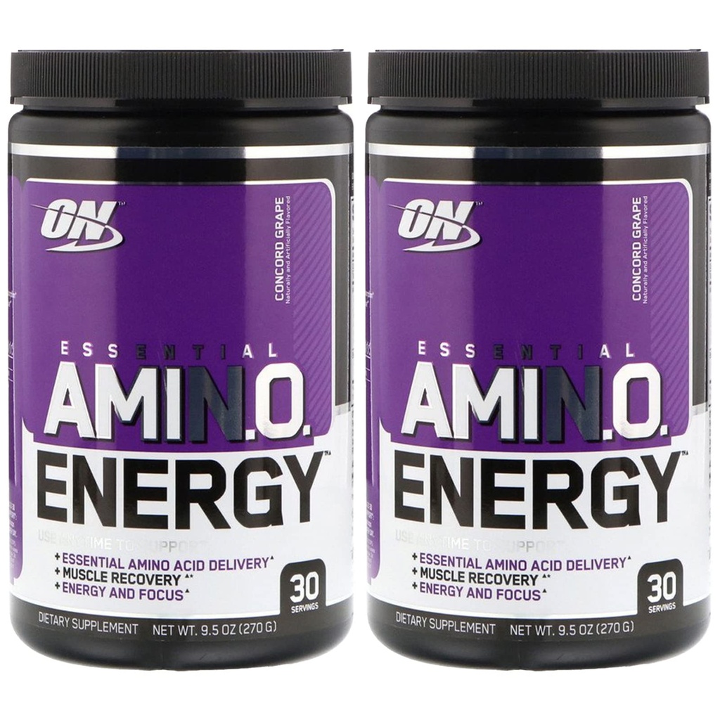 Optimum ernæring, (2 pakke essensiell Amin.O. Energi, Concord Grape, 9,5 oz (270 g)