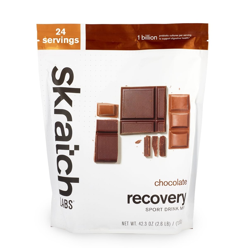 Skratch Labs Post Trening Recovery Drink Blande med sjokolade, (41.6 oz, 24 Serveringer) med komplette Melk Protein av Casein og Whey og Probiotika, Glutenfri, Kosher, Naturlig, Vegetarisk