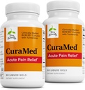 Terry Naturally CuraMed Akut smertelindring - Supplement med BCM-95 Curcumin & BOS-10 Boswellia - Svart Sesamfrøolje for å støtte Relief av anledningsforstyrrelse - 60 flytende geler (Pack of 2)