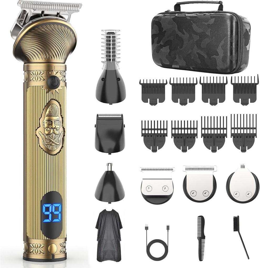 Beard Trimmer for menn, Reise Elektriske Shavers for menn med tilfelle, Cordless Hårklipper, Mens Grooming Kit for Mustache Body Nese Ansikt - 180 Mins Skering, Gaver for ham og far