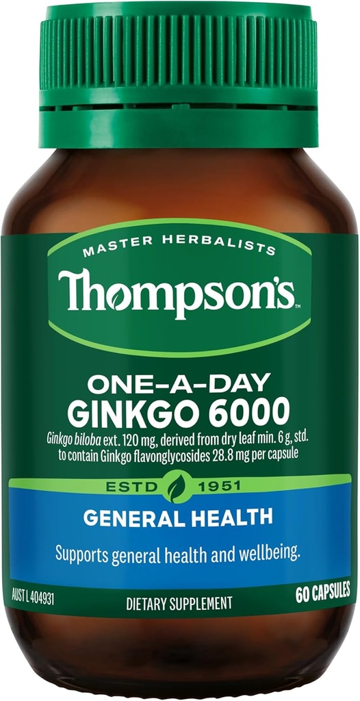 Thompsons One-A-Day Ginkgo 6000mg 60 kapsler