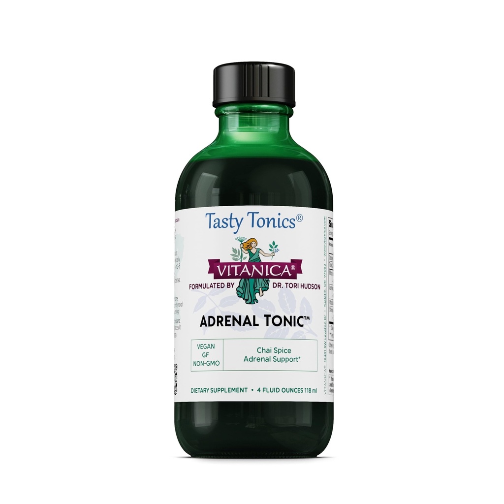 Vitanica - Adrenal Tonic, Adrenal Support, Vegetarisk, 4 Ounce (Packing May Vary)