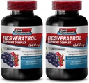 Resveratrol Supreme 1200mg Maks styrke Plus 1200 rødvin kosttilskudd, resveratrol Supplement rødvin, resveratrol antioksidant, rødvin ekstrakt med resveratrol, rødvin kornfrø 2 flasker