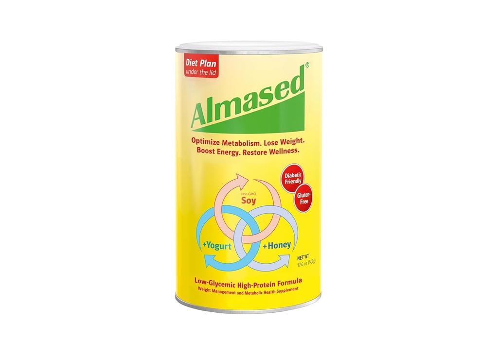 Almased måltid erstatningshake - lav-glykemisk høy plante base protein pulver - ernæringsmessig vekt helse støtte supplement - original flavor - 17.6 oz (pakke av 3)