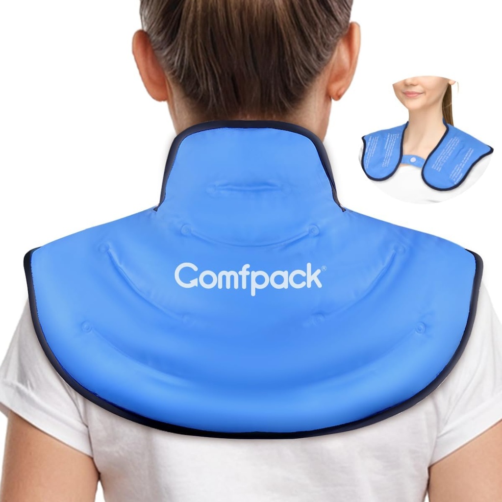 Ispakke for nekk og skulder smerte lindring, hals ispakke Wrap Gel Reusable Hot Cold Compress terapi Øvre tilbake store ispakke for skader, hevelse, cervical kirurgi, Sprain