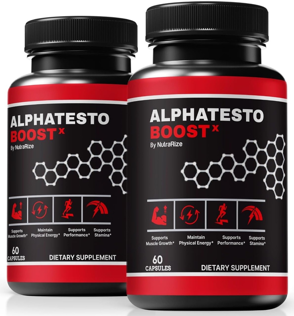 (2 Pakke) Alpha Testo Boost X for menn, Offisiell Alpha Test Boost X piller, All-Naturlig mannlige Formula for å støtte muskelfunksjon og utholdenhet, daglig ernæring for hver dag ytelse vurdering (120 kapsler)