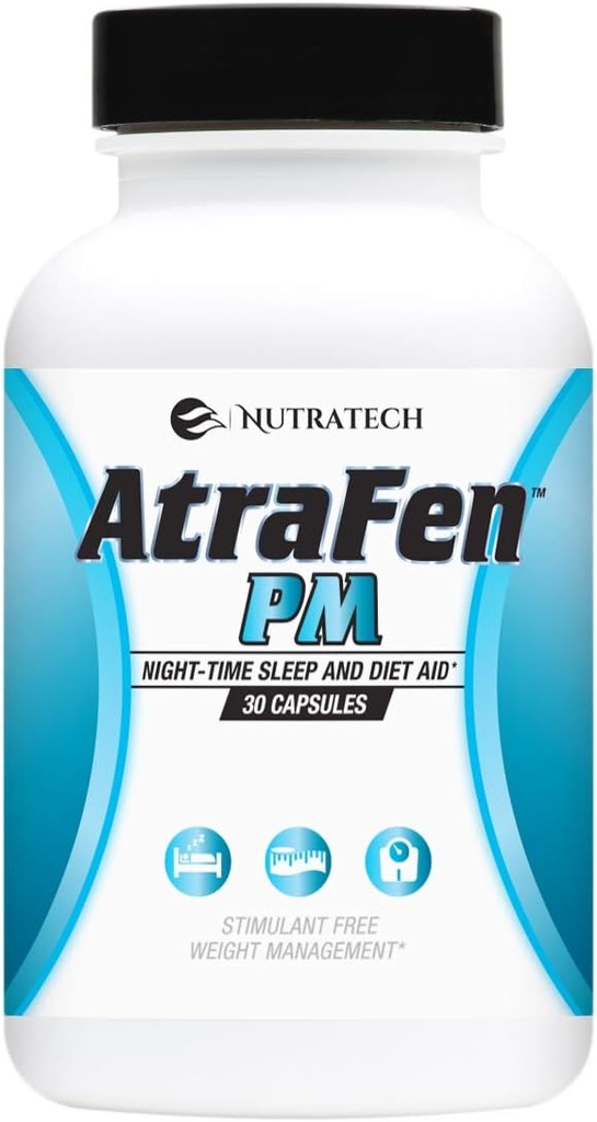 Atrafen PM - Nighttime Diet Pill, Appetitt Suppressant og søvnhjelp. Øk metabolisme, brenn fett og curb sent natt cravings.