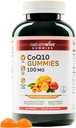 NatureWise CoQ10 Gummies 100mg - Peach Mango Flavor - Tilskudd for hjertehelse og antioksidant aktivitet - Pektin-basert, vegansk, soya og glutenfri, ikke-GMO - 180 greve[3-måneders Supply]
