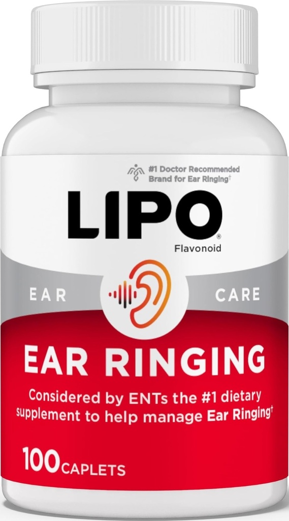 Lipo-Flavonoid Plus Tinnitus Relief - Legen-anbefalt for ringing øre - klinisk dokumentert sitron bioflavonoid kompleks med vitaminer C, B1, B2, B6, B12, & kalsium - 100 kapler