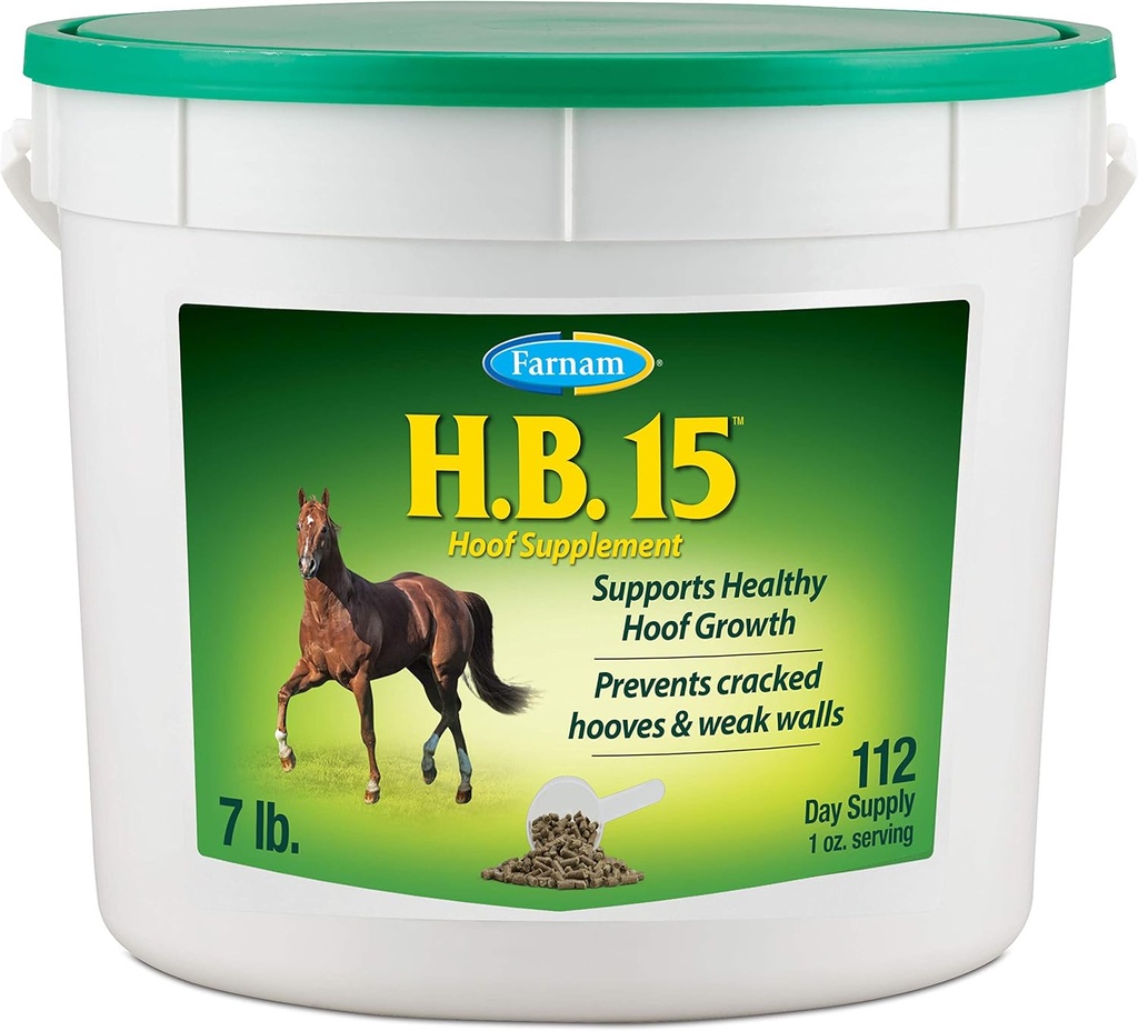 Farnam HB 15 Hoof Supplement, støtter sunn hov vekst 7 pund, 112 dagers forsyning