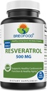 Brieofood Resveratrol 500mg - Naturlig Antioksidant Supplement for kardiovaskulær og immunsystem helse - 60 Veggie Kapsler