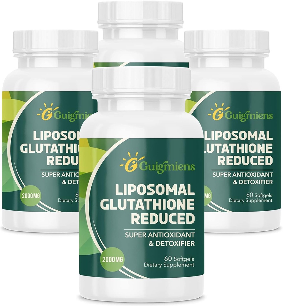 Liposomal glutation 2000 MG,10x Bedre absorpsjon, Glutation Supplement med Hyaluronsyre + collagen Peptid + Resveratrol, Kraftig Antioksidant, Helse Aging,Immune Helse, 240 greve