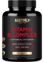 Vitamin B Complex - Inneholder alle essensielle B-vitaminer - B1, B2, B3, B5, B6, B7, B9, B12 og Biotin - Super B-kompleks vitaminer for energi, immunitet og Mood Support - 90 tabletter