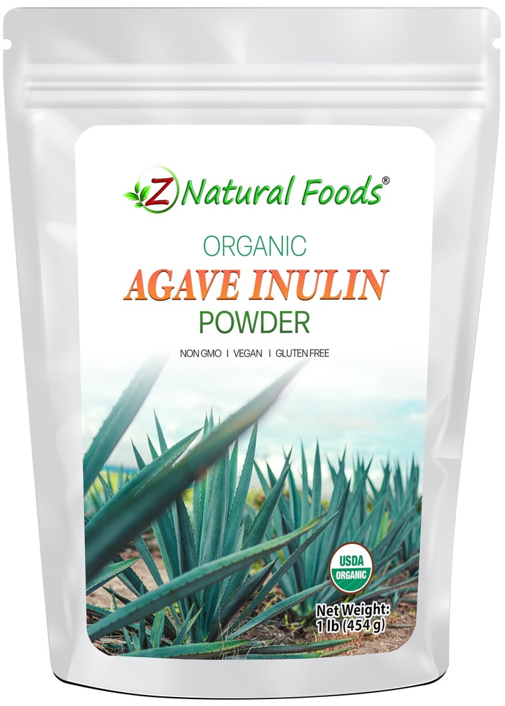 Z naturlige matvarer organisk Agave Inulin pulver, naturlig fiber Supplement, Prebiotiske Superfood pulver for drinker, smoothies, og oppskrifter, rå, ikke-GMO, Vegansk, Glutenfri, Kosher, 1 lb