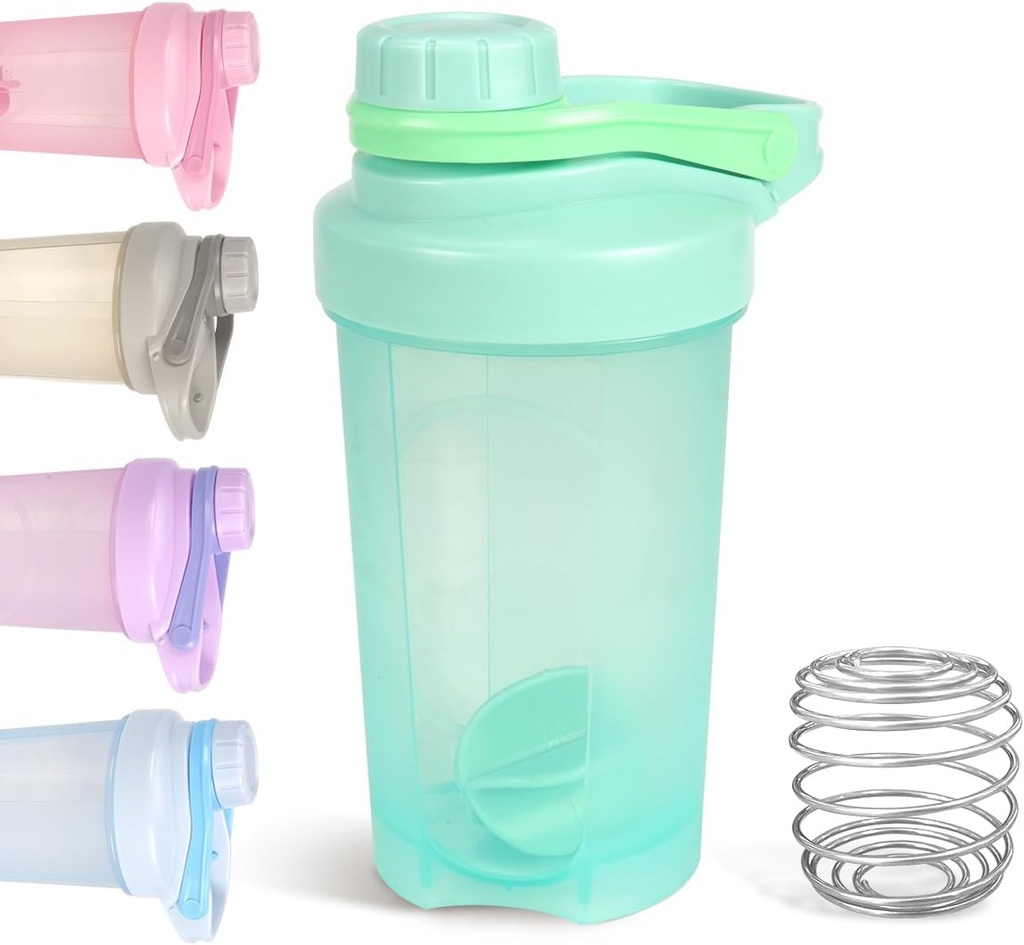 D.Y.A 16oz Shaker Flaske,Leak Proof Sports Shaker Cups for Proteinshakes,Shaker Flaske for pre trening og reise til å gå,BPA Gratis & Easy Clean Protein Shaker Flaske, Grønn
