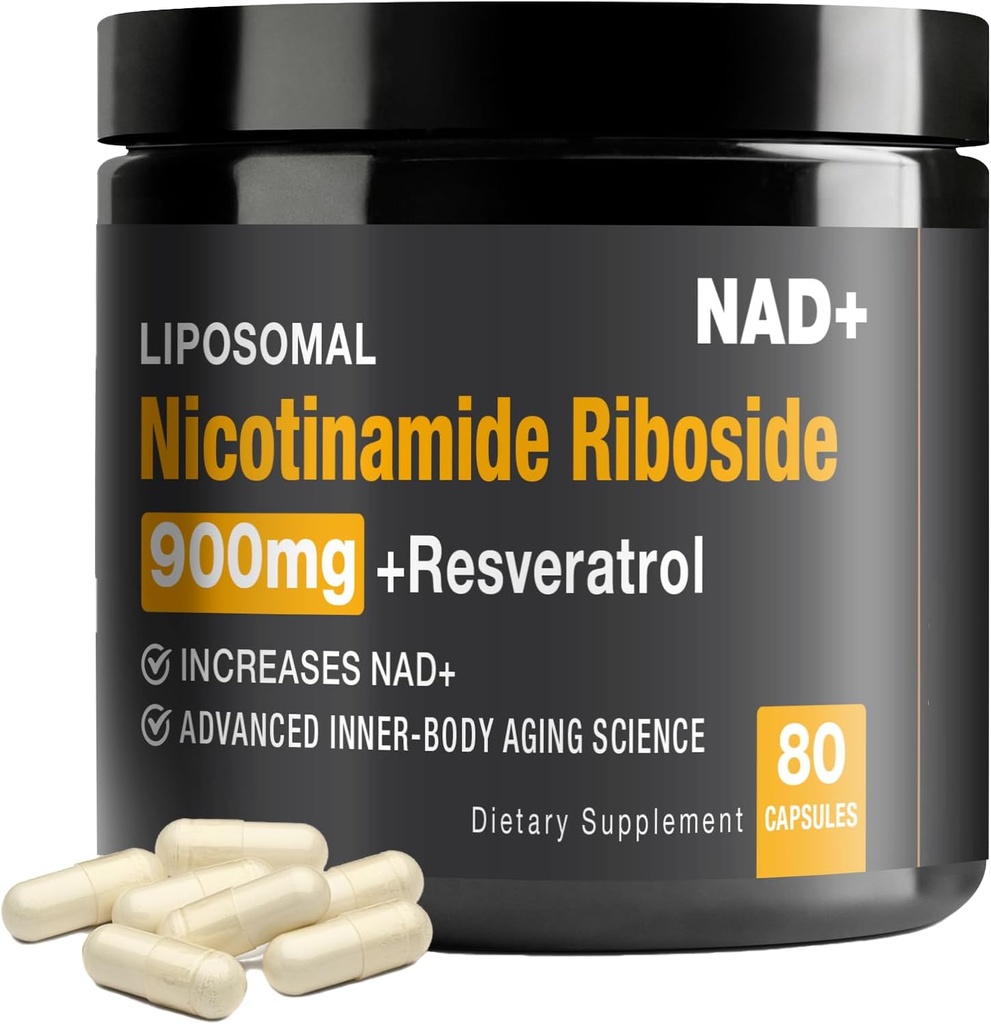 NAD+ Supplement - NAD+ Booster for voksne 900mg med Nikotinamid Riboside (NR) og Resveratrol Quercetin USA-063-0911XL-141NAD