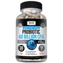 Kaya Naturals Probiotic 40 milliarder CFU - Probiotika for kvinner, Probiotika for menn og voksne, Naturlig - Gut Helse og immunstøtte Supplement - Fremmer Digestiv helse - 30 Teller
