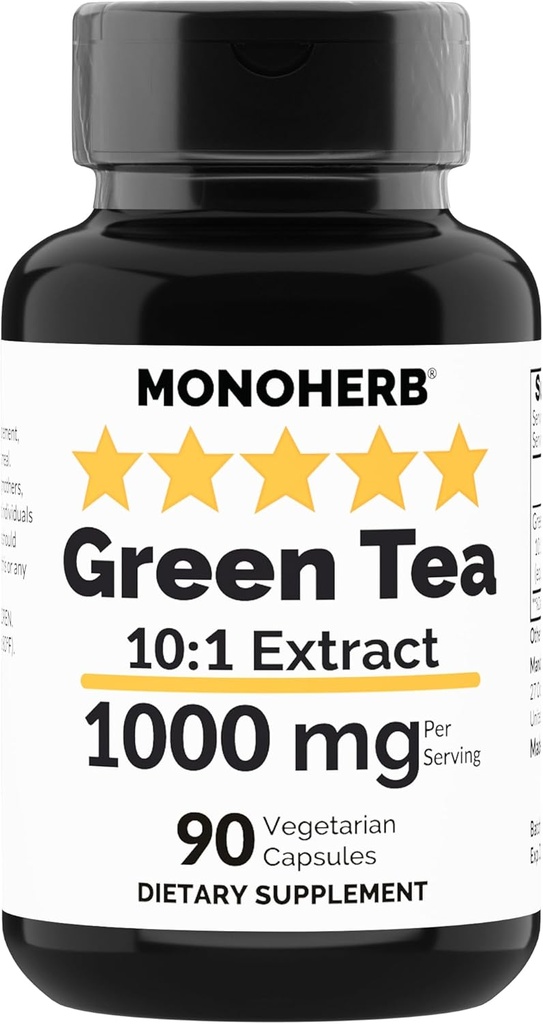 MONOHERB Grønn Te Ekstrakt 1000 mg - 90 Vegetariske kapsler