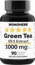 MONOHERB Grønn Te Ekstrakt 1000 mg - 90 Vegetariske kapsler