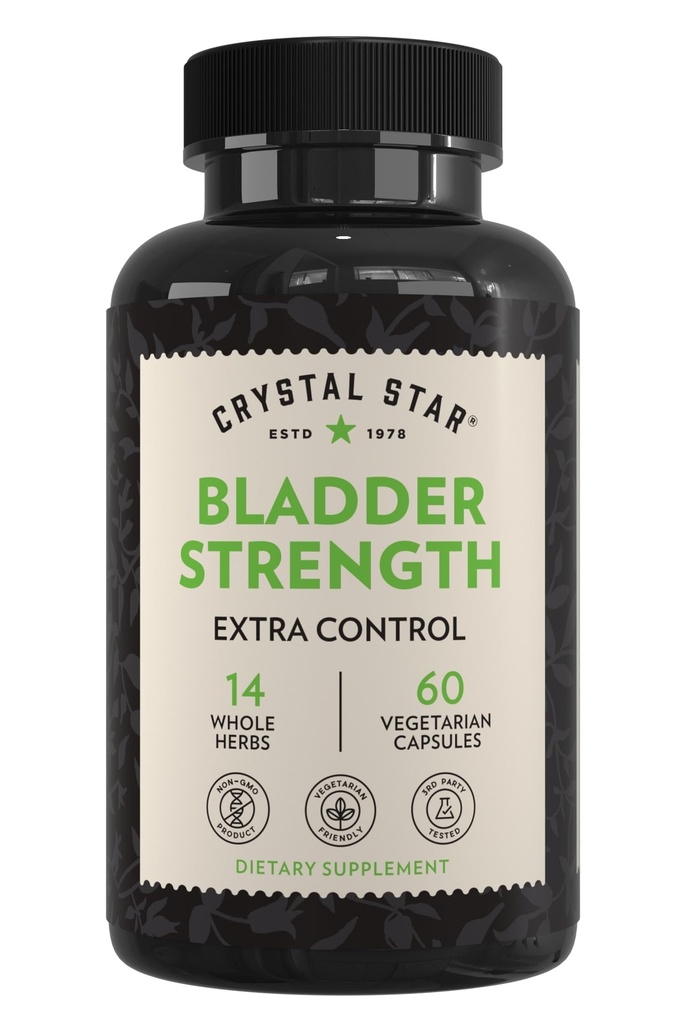 Crystal Star Blader Styrke (60 kapsler) - Herbal Urin Tract Helse og ekstra styrke Blader Control Supplement, Cranberry Extract, Pumpkin Seed Extract, Plantain og Wild Yam Root, Ikke-GMO