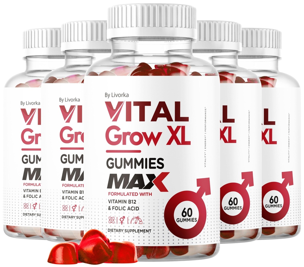(5 Pack) Vital Grow XL mannlige gummier - menns ytelse gummier 1050MG Vital GrowXL blanding, vital vekst gummy avansert formel, 300 gummier i 5 måneder