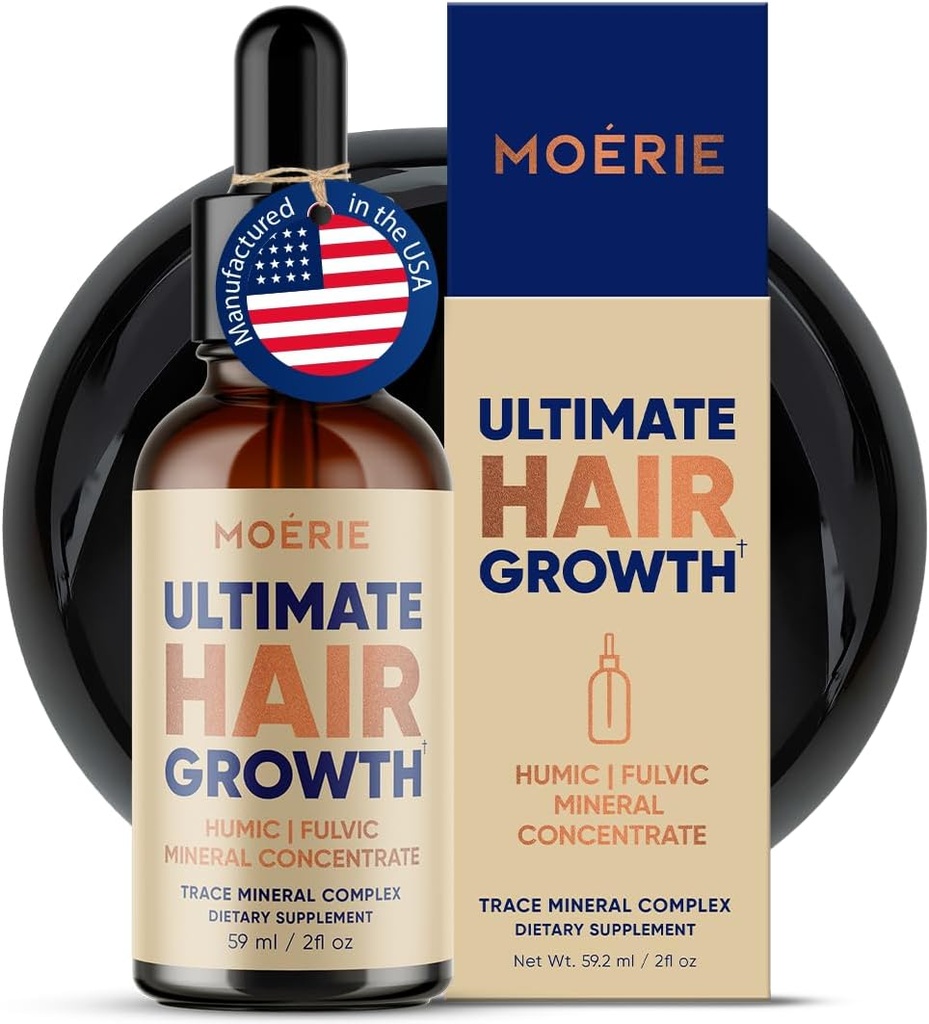 Moerie Fulvic Acid & Humic Acid Trace Mineral Drops - 77 Spor Minerals, 18 Aminosyrer, 5 Vitaminer - Fulvic Humic Mineral Blend - flytende Mineraler Kosttilskudd - 2fl oz
