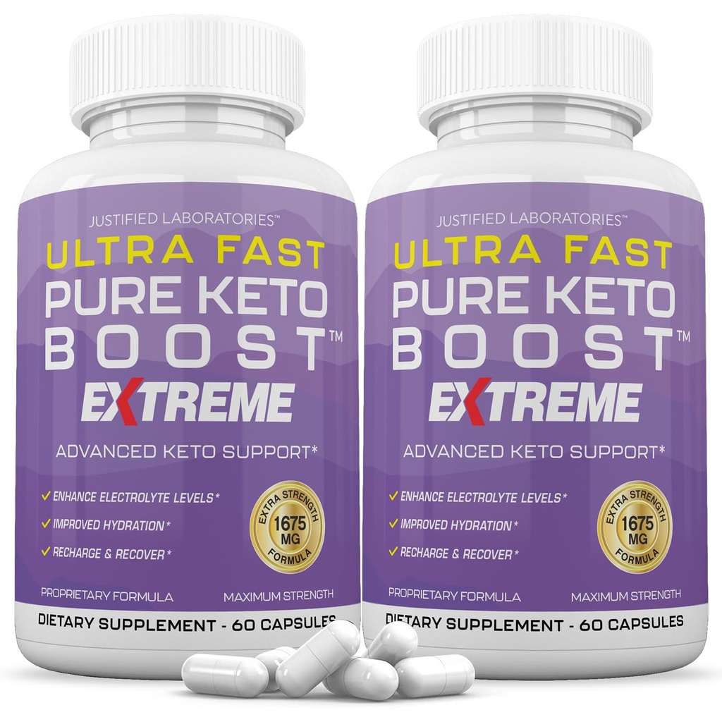 (2 Pack) Ultra raskt ren keto øke ekstreme keto piller 1675MG ny og forbedret formel inneholder Apple Cider Vineyard Extra Jomfru Olive Olje pulver Grønt Te Leaf 120 Kapsler