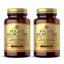Solgar Folate 666 mcg DFE (Folic Acid 400 mcg) - 250 tabletter, pakke med 2 - Prenatal støtte - ikke-GMO, Vegan, Glutenfri, Dairy Free, Kosher - 500 Total Services