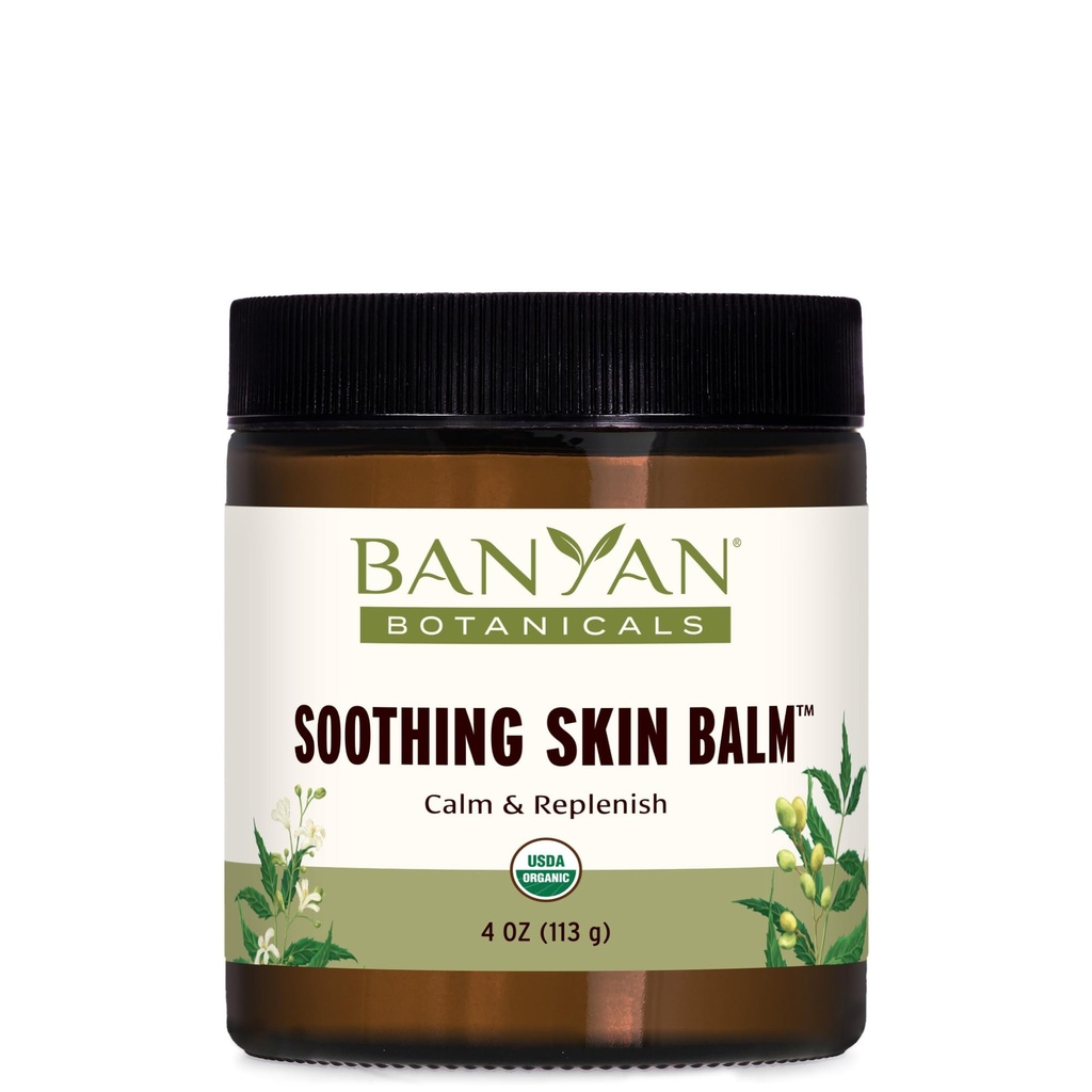 Banyan Botanicals Soothing Hud Balm – Organisk Herbal Hudpleie Salve med Neem Leaf og Vetiver – Kjøle og beroligende Balm for naturlig hud helse – 4 oz – Ikke GMO Sustainablely Sourced Petroleum Free