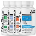Ungdom og Tonic Bedtime Trim Detox Cleanse Kick Off Vekthåndtering - 120 piller