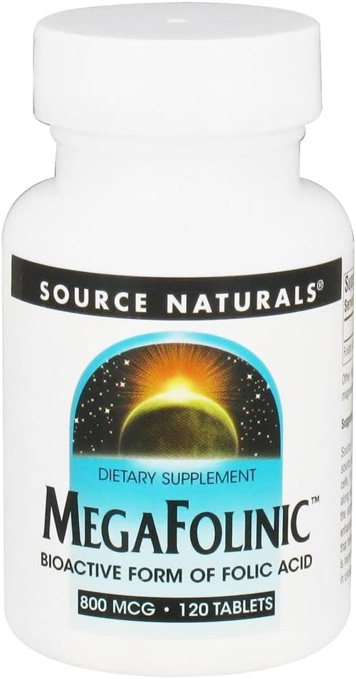 Kilde Naturals MegaFolinic 800mcg Bioactive Folinsyre, hjerne og celle helse - 120 tabletter