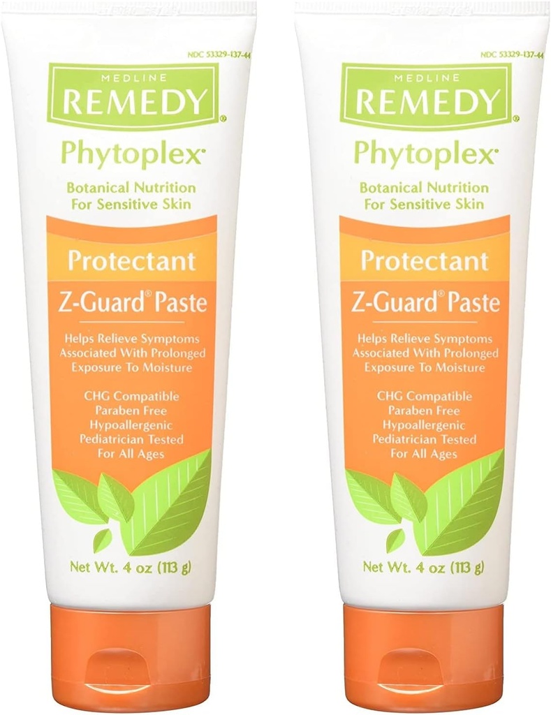 Medline Remedy Phytoplex Z-Guard hudbeskyttende pasta, 4 Ounce (pakke med 2)