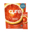 Cure Hydration | Plantebaserte elektrolyte drikkblanding | Ingen tilsatt sukker | FSA-HSA | Dehydrering Relief pulver laget med kokosvann | Ikke-GMO | Vegan | Pouch av 14 pakker - Blod oransje