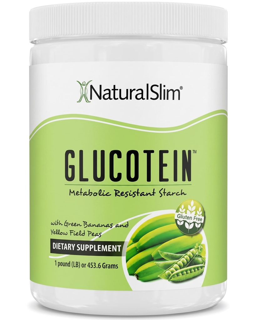 NaturalSlim Prebiotisk Resistant Starch Supplement med grønn banane Flor Organic & Pea Starch blanding glucotin pulver - ikke-GMO & Glutenfri - 16 Serveringer