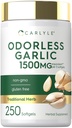 Carlyle Odorless hvitløk Softgels 1500mg | 250 greve | Ikke-GMO, Glutenfri ekstrakt Supplement