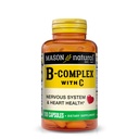 MASON NATURAL B-kompleks med vitamin C - nervesystem og hjerte helse støtte – 100 kapsler